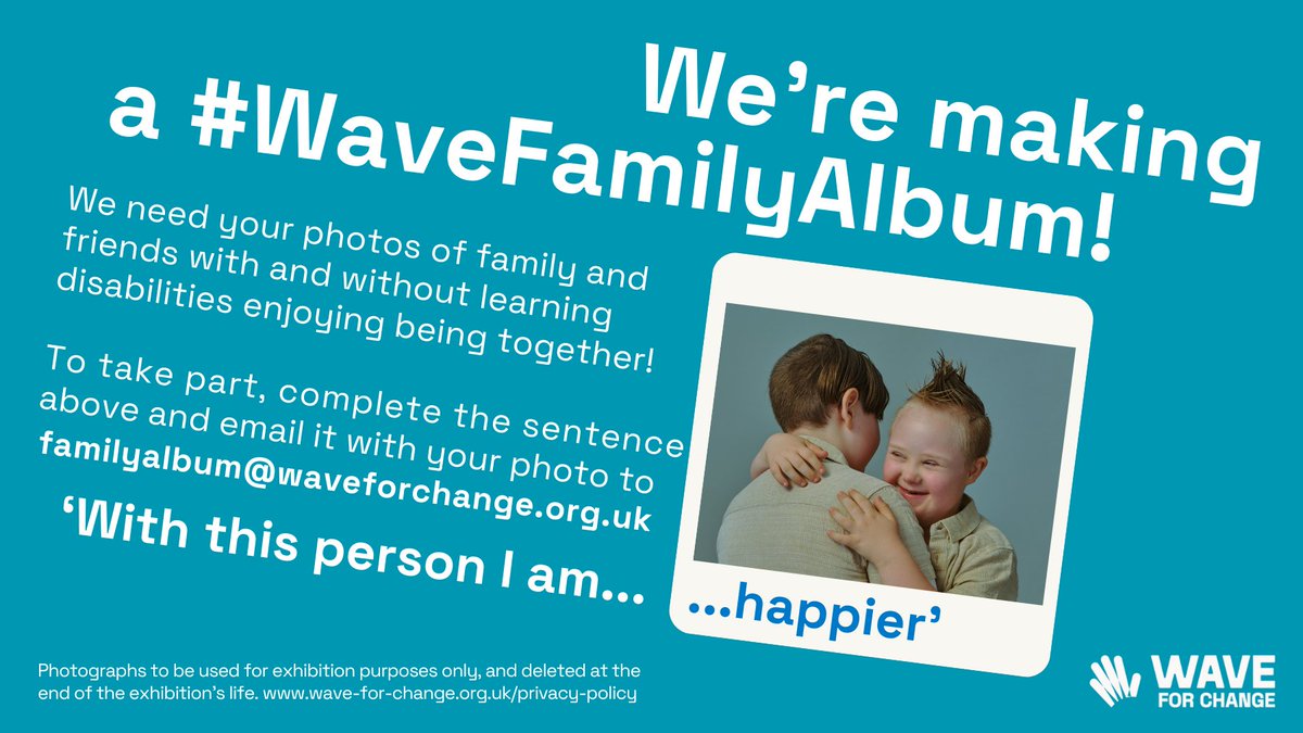 Please send your picture/s – let's celebrate our diverse families and friendships! In association with LIVING WITH, 16-22 October at Alexandra Palace – which has been my privilege to curate. It's going to be very special. More info at  livingwithexhibition.eventbrite.co.uk <a href="/WaveForChange/">WAVE for Change</a>