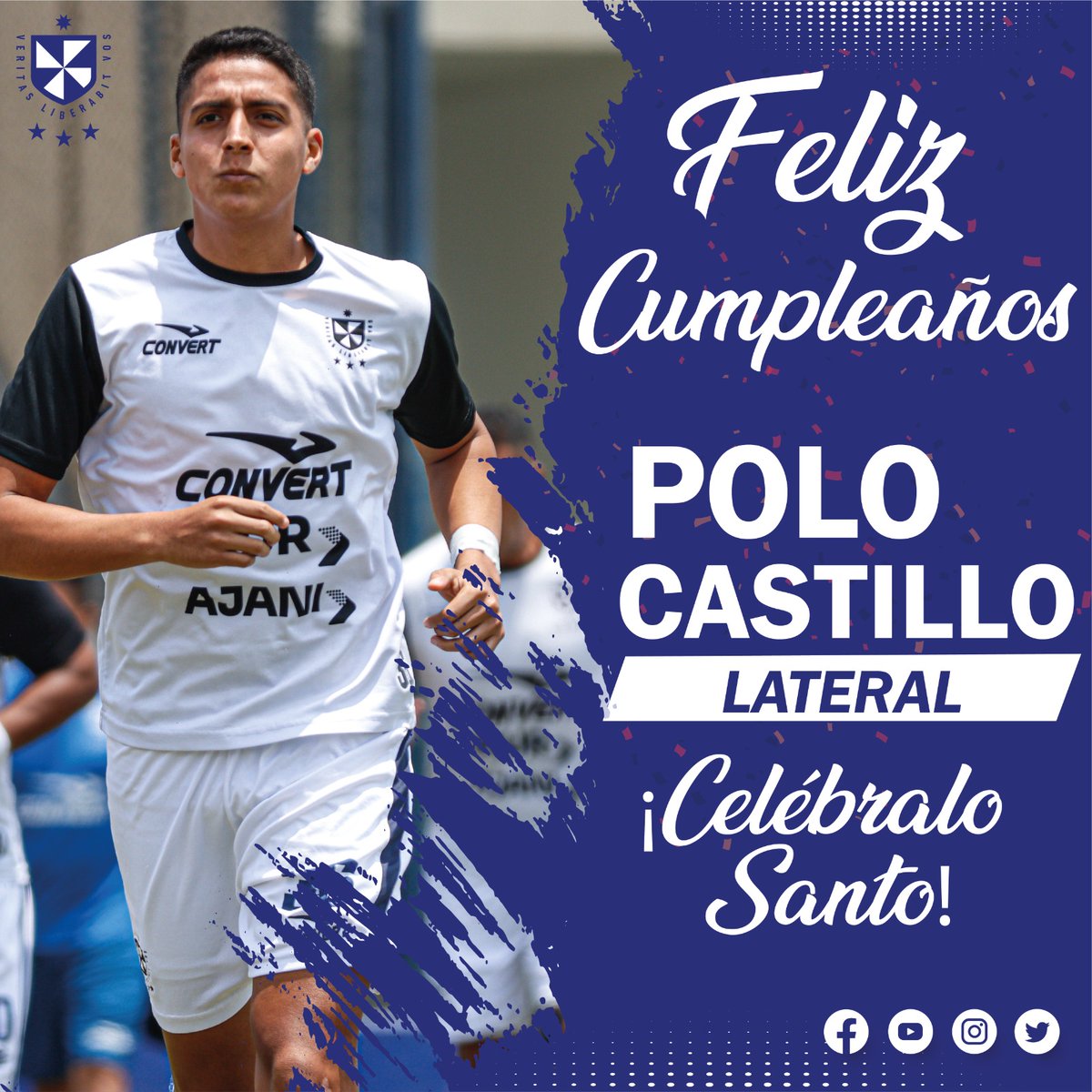 Club_USMP's tweet photo. 🎉 #FELIZCUMPLEAÑOS

El club deportivo Universidad de San Martín de Porres S.A. Saluda a Polo Castillo, en el día de su onomástico. ¡Feliz día, Polo! 🎊

#VamosSantos
#FuriaSanta https://t.co/gH7bzF24Vs