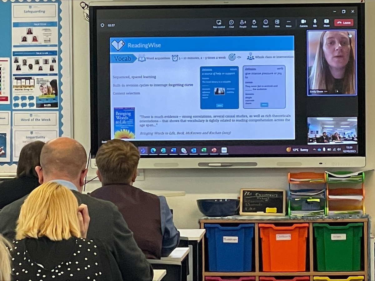 HighfieldLA's tweet photo. We were delighted to welcome Emily this afternoon who delivered Reading Wise training to all our HLA staff. Congratulations to 7S1 who hold top position on the leaderboard! Well done to 10S1 who are steadily closing in on that first-place spot. #Readingwise https://t.co/1bDSP6qz85