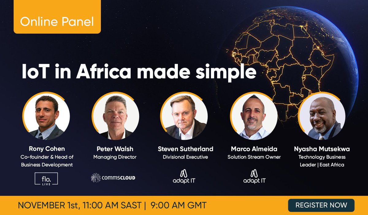 floLIVE (@flolive7) on Twitter photo Join us on Nov 1 for "IoT in Africa Made Simple" 📅. Learn to optimize connectivity & scale IoT solutions with experts from #floLIVE,
<a href="/CommsCloud/">CommsCloud</a> & <a href="/AdaptITSA/">Adapt IT Holdings Proprietary Limited</a>. Reserve your seat 🔗 hubs.li/Q025lJNm0 #IoT #Africa #Connectivity Join us on Nov 1 for "IoT in Africa Made Simple" 📅. Learn to optimize connectivity & scale IoT solutions with experts from #floLIVE,
<a href="/CommsCloud/">CommsCloud</a> & <a href="/AdaptITSA/">Adapt IT Holdings Proprietary Limited</a>. Reserve your seat 🔗 hubs.li/Q025lJNm0 #IoT #Africa #Connectivity