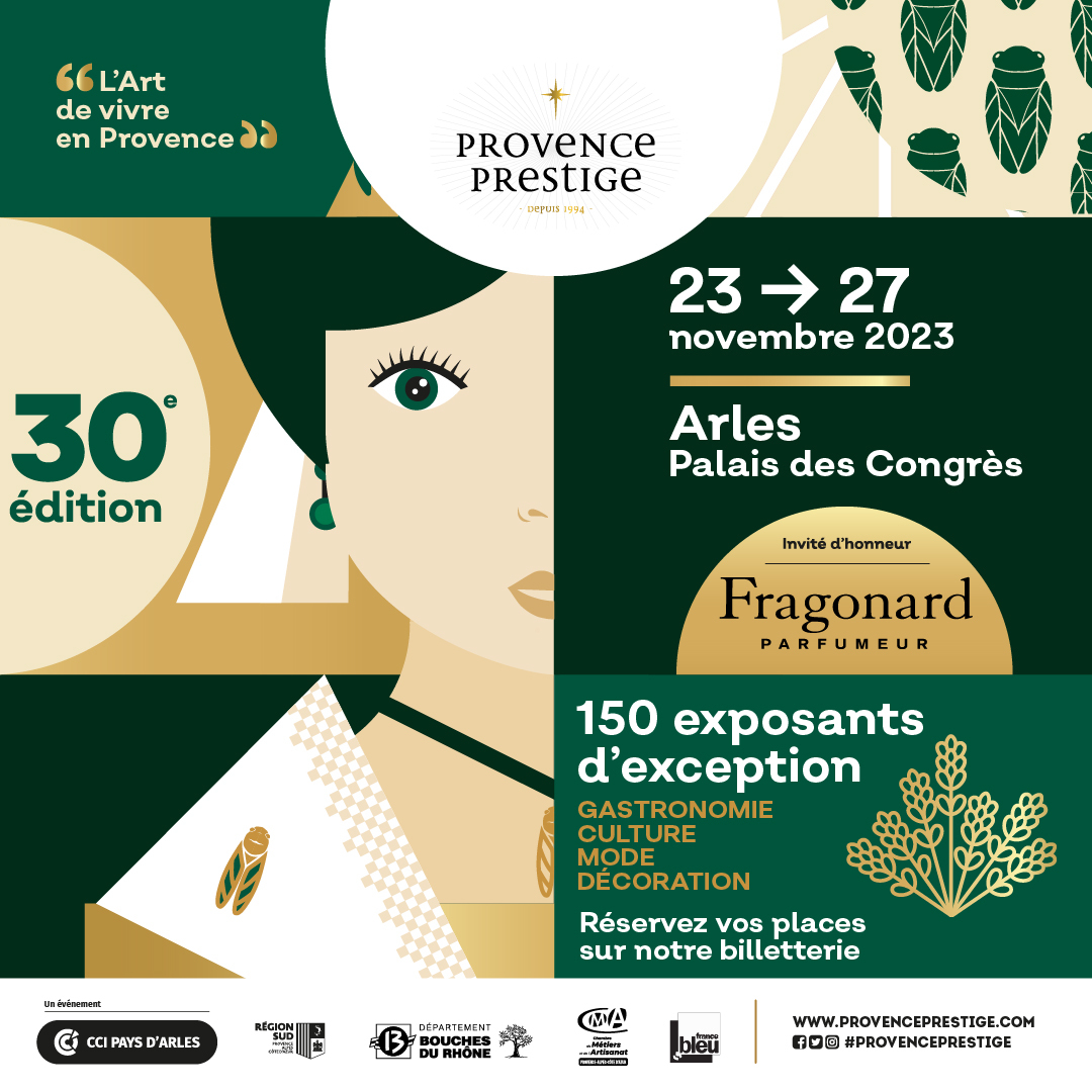 CCIPAYSARLES's tweet photo. [#SaveTheDate📌]
🌟 Le salon @provenceprestig arrive à grands pas &amp; vous réserve de belles surprises pour sa 30e édition ac en invité d'honneur @MuseesFragonard 🎁

📆  23 > 27/11
📍 @Congres_Arles

ℹ🎫 https://t.co/fN5Wlegd0s

#Provence #ArtDeVivre #MadeInProvence #MadeInFrance https://t.co/ncwWyTGrFm