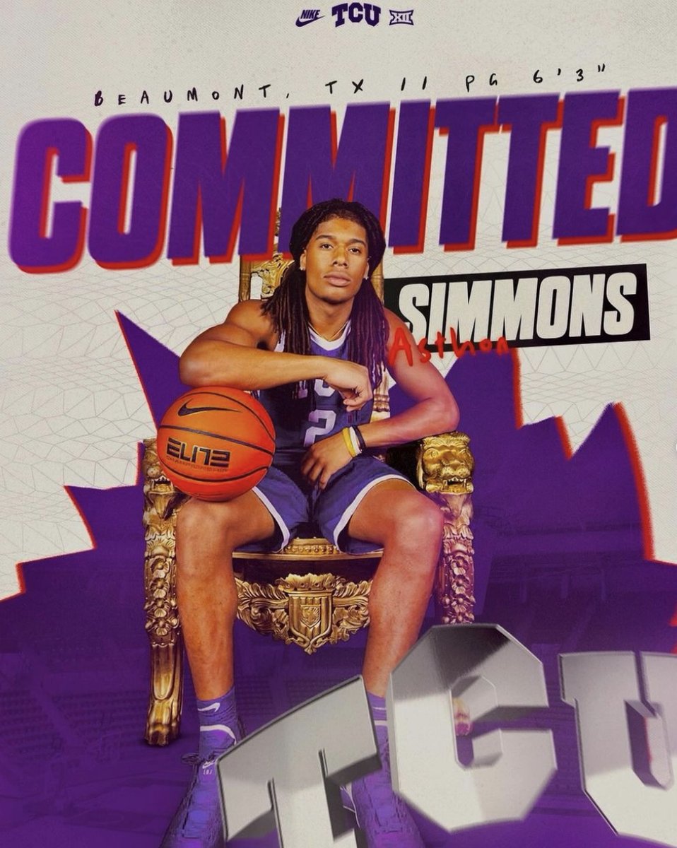 2024 G Ashton Simmons is off the board to TCU. A prolific defender and playmaker. The in-state product took off this summer with @JL3Elite. 📋 madehoops.com/made-society/a…