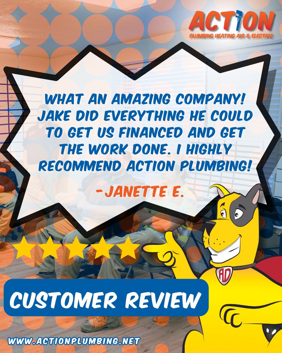 actionplumbing's tweet photo. We're truly grateful for the kind words of our clients. Thank you for allowing us to be your trusted plumbing partner. 🙏 #GratefulForCustomers #ActionPlumbingAppreciation https://t.co/u6wJ060z4Q