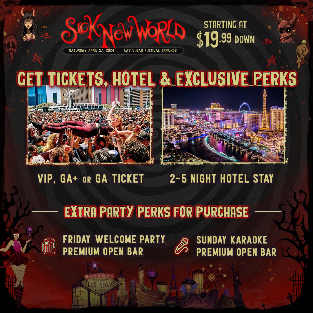 jampackit's tweet image. Jampack your Sick New World weekend with exclusive merch, hotel options near all the action, and every party that matters. Bundle all the good stuff with your pass and save. 🤘

On sale tomorrow! ow.ly/5CJ750PWa2B