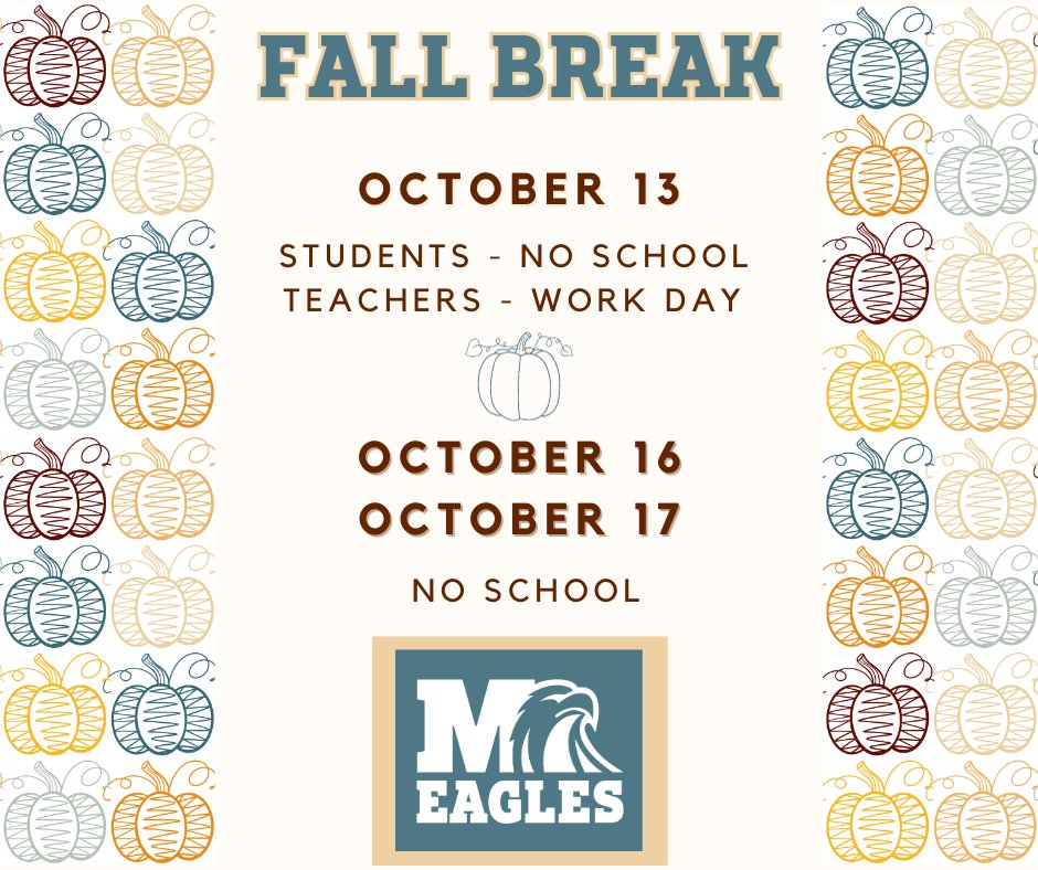 We hope all of our Eagles have a wonderful fall break!
<a href="/Milford_Super/">MilfordSuper</a>