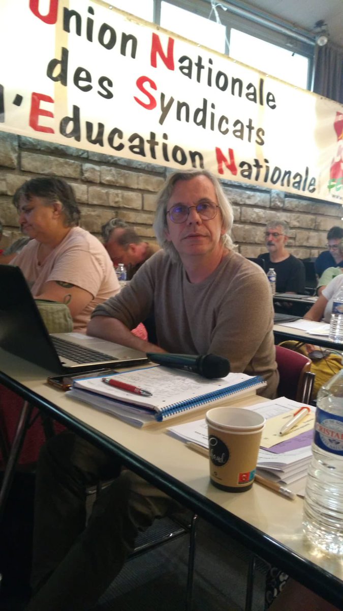 CGTEduc34's tweet photo. Les deux co-secrétaires @DanielBresson2 Valerie Gagner et le membre de la cfc @gillegoupil sont en CNU.  Débats, stratégies pour soutenir et accompagner les enseignants #cgteducaction #greve13octobre @cgt_educ @lacgtcommunique https://t.co/FIxpaFzUTB