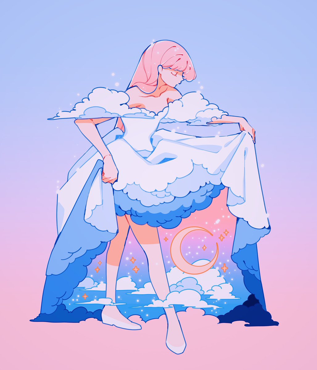 「 cloud dresses 」|meyo 🌸 artcade #70のイラスト