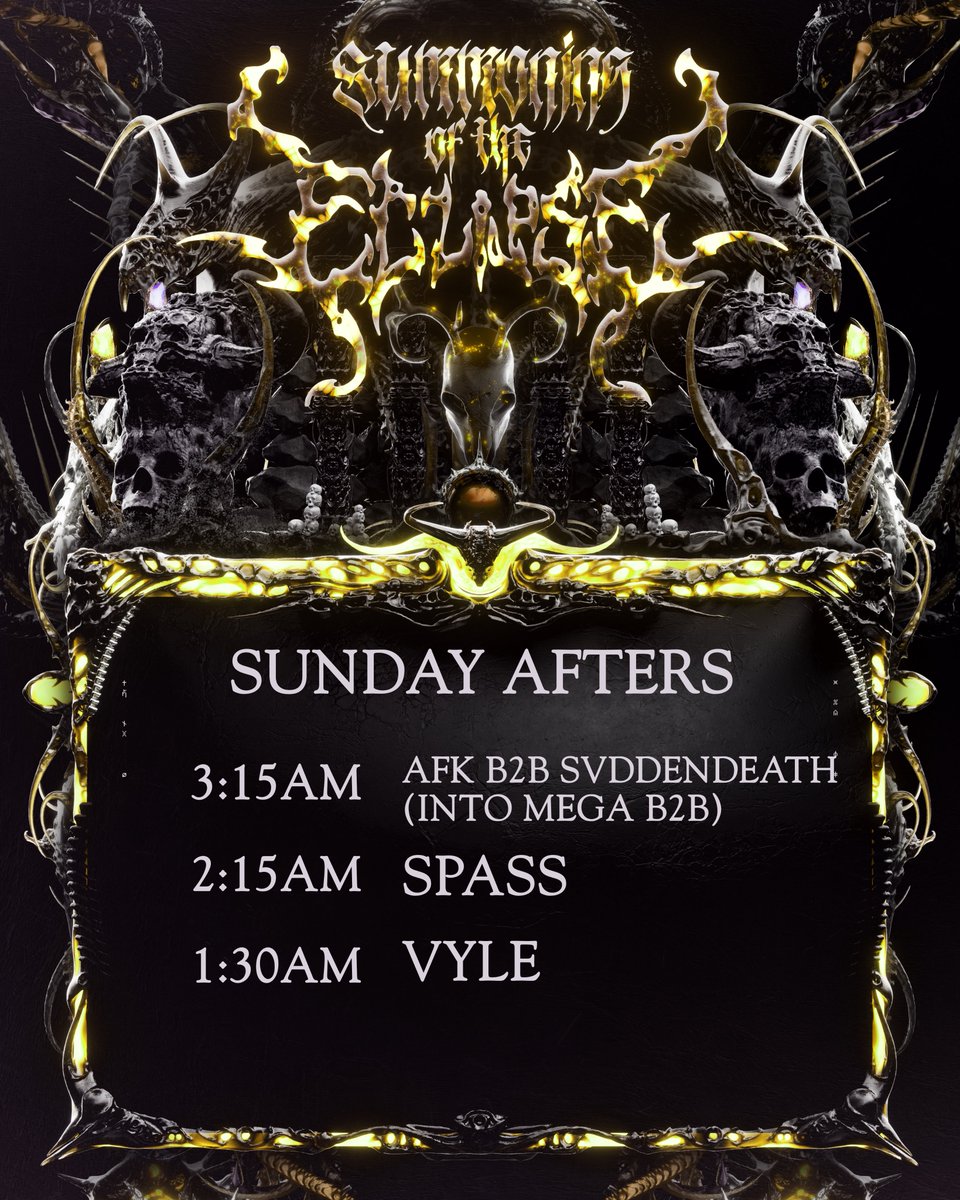 PRE PARTY &amp; AFTER PARTY SET TIMES HAVE BEEN UNVEILED! 🌙

BE SURE TO SCREENSHOT ALL SET TIMES FOR THE WEEKEND SO YOU DON'T MISS AN ARTIST. LIMITED TICKETS ARE STILL AVAILABLE FOR AFTER PARTIES.

WHICH SET IS A MUST SEE?!