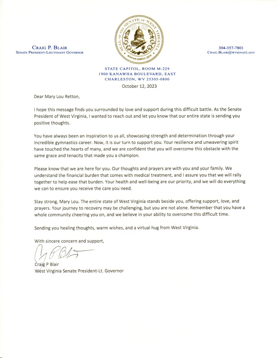 Senate President Craig Blair tweet media