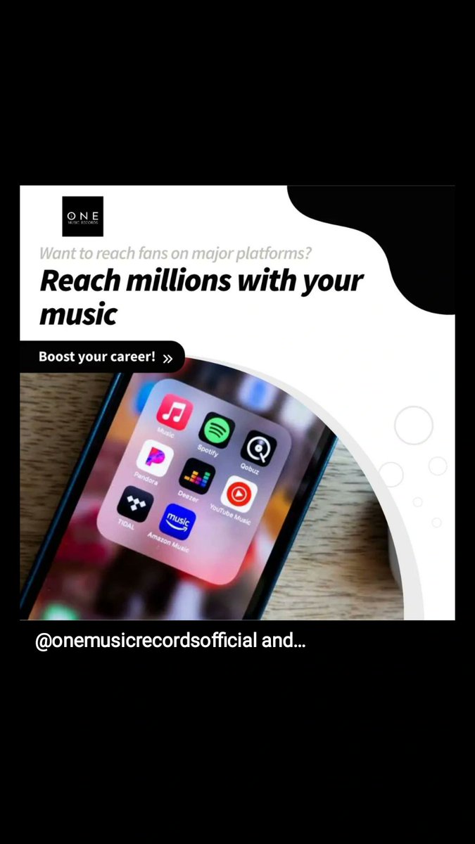 OneMuscRecords's tweet photo. Boost your music career and distribute your music globally. Promote your fanbase to people globally and earn from your music.

Get 100% revenue from your music earnings every month directly in your hand!!!

Join One Music Records Distribution today!!!!

#OneMusicRecords #OneMusicRecordsDistribution #MusicDistribution #GoGlobal #GoViral