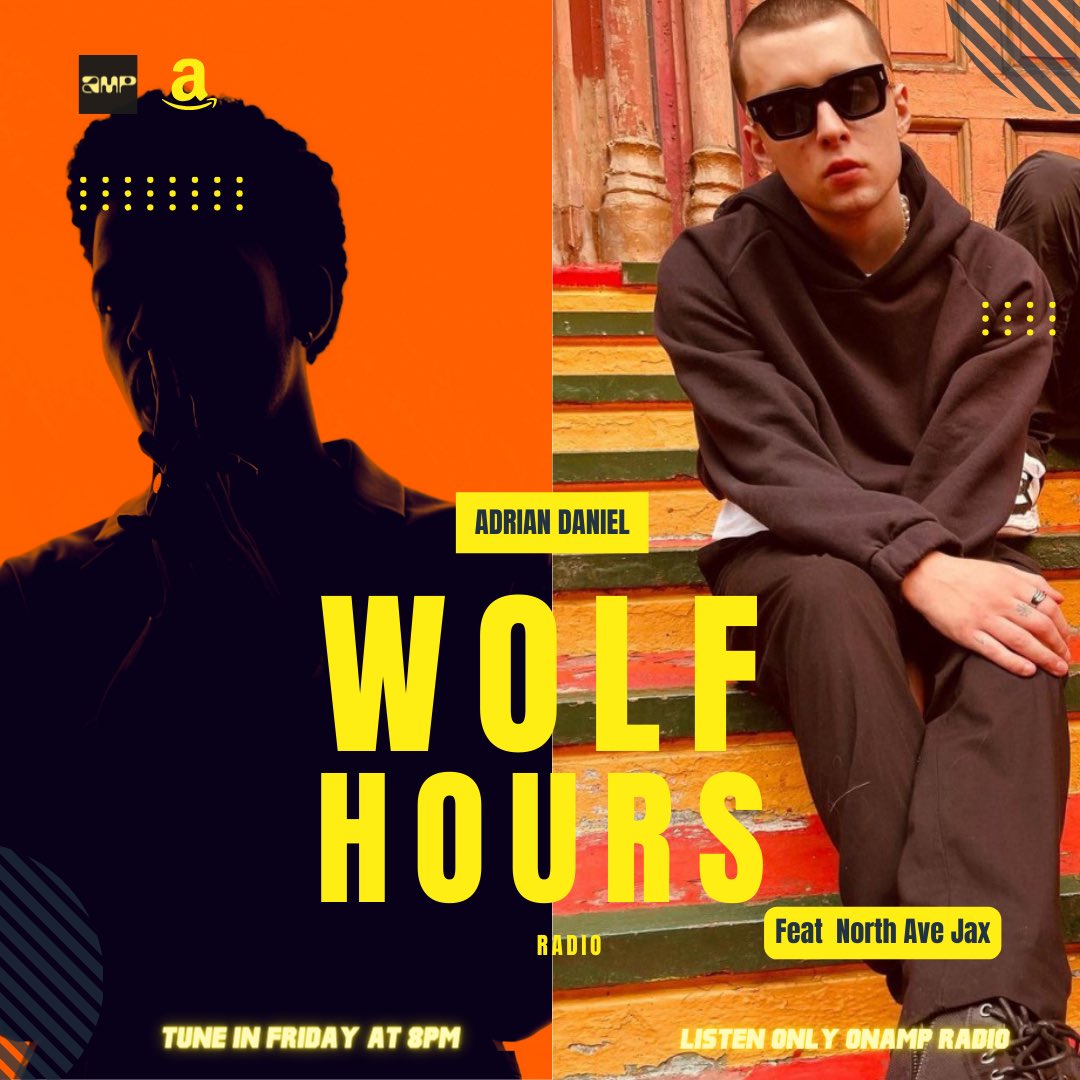 adriandanielBK's tweet photo. Tune in this Friday to a new episode of “Wolf Hours” Radio. Next up @northavejax Tune in this Friday at 8pm EST to hear me and him discuss his journey and creative process and his new music. Only on @onamp #wolfhours #adriandaniel #northavejax #amazonmusic https://t.co/RbKDGWiLO5