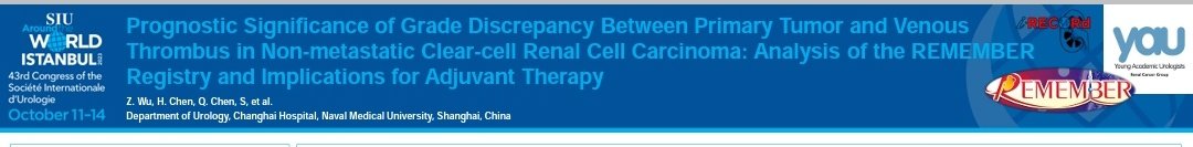 Pleasure to present REMEMBER project on behalf of @wuzhenjie17 and @EAUYAU_RenalCa in #SIU2023Istanbul @EAUYAUrology @Ric_Campi @RicBertolo @Eduardrssl @JGomezRivas @carme_mir1 @danieleamparo @CPalumbo87 @hannahrwarren @marchionimic @SMuselaers @LeoBorregalesMD @Nicp85Pavan
