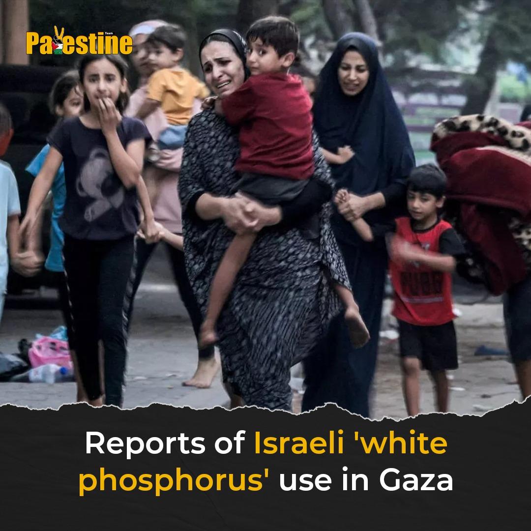 dalou_y's tweet photo. "Israeli warplanes and artillery use internationally prohibited white phosphorus, destroying Al-Karama neighborhood in the northwest of Gaza City with a continuous series of airstrikes," Palestine's foreign ministry wrote on X, formerly known as Twitter.

https://t.co/eSFDp3NxiV https://t.co/JnboDBANLM