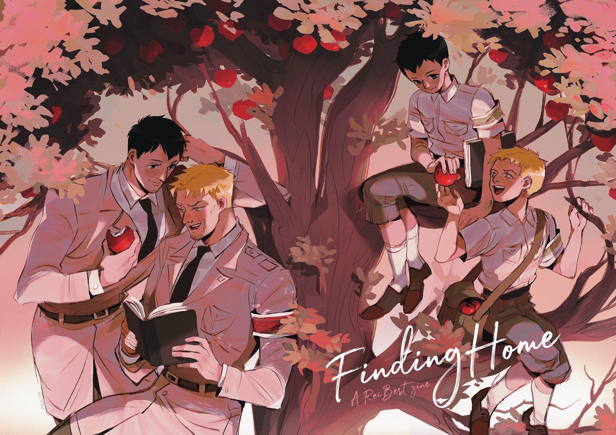 ReibertZine's tweet photo. Another shoutout to the wonderful @Kiwie!!

"Finding Home" #Reibert Zine is a fanzine based on a shared comfort diary between Reiner Braun &amp; Bertolt Hoover. We applaud Kiwie's excellent work on the cover illustration, thank you!! 👏 https://t.co/7R2jI9zix1