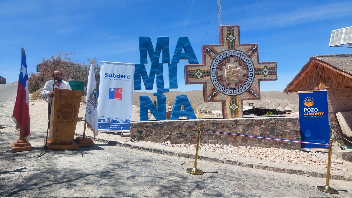 ✅️ Hoy inauguramos el parador fotográfico de #Mamiña en un terreno fiscal entregado en concesión de uso gratuito a <a href="/pozoalmontemuni/">Ilustre Municipalidad de Pozo Almonte</a>, el cual fue financiado por <a href="/subderetarapaca/">Unidad Regional Subdere Tarapacá</a> La obra fue diseñada por la comunidad inspirada en el agua y la chacana #Tamarugal #Tarapacá
