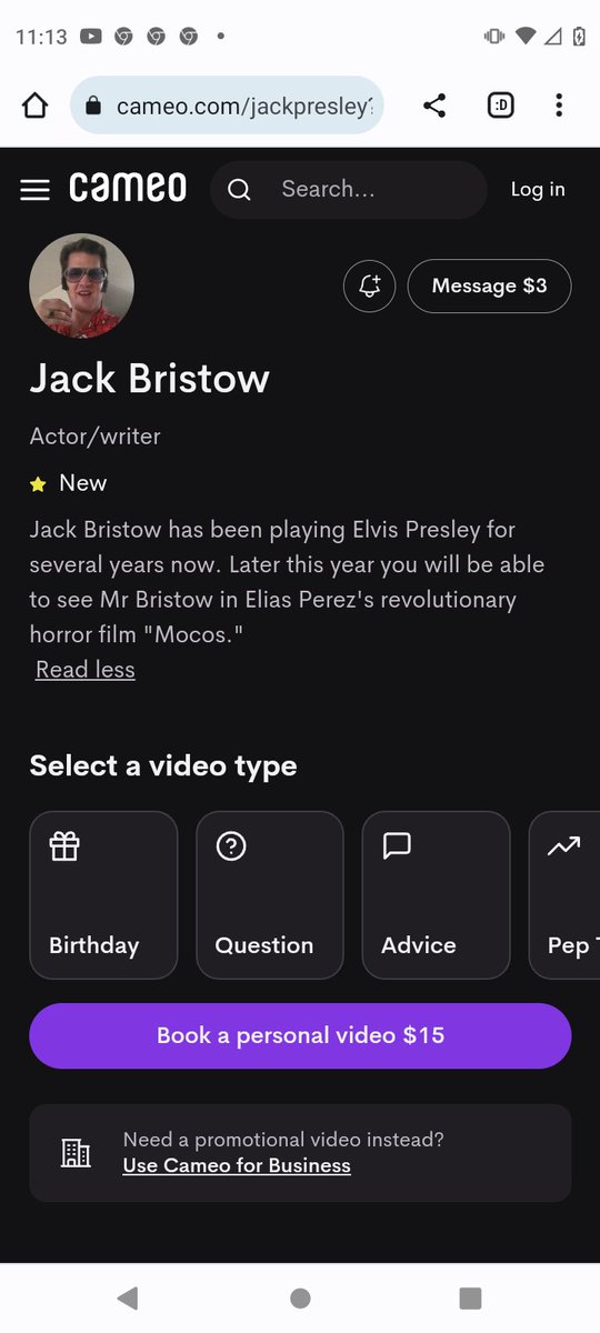 JackBristow18's tweet photo. Get your virtual Elvis impersonations from me on Cameo. #elvis #elvispresley #jackbristow #customizedgreetings https://t.co/5omPUg8iHF