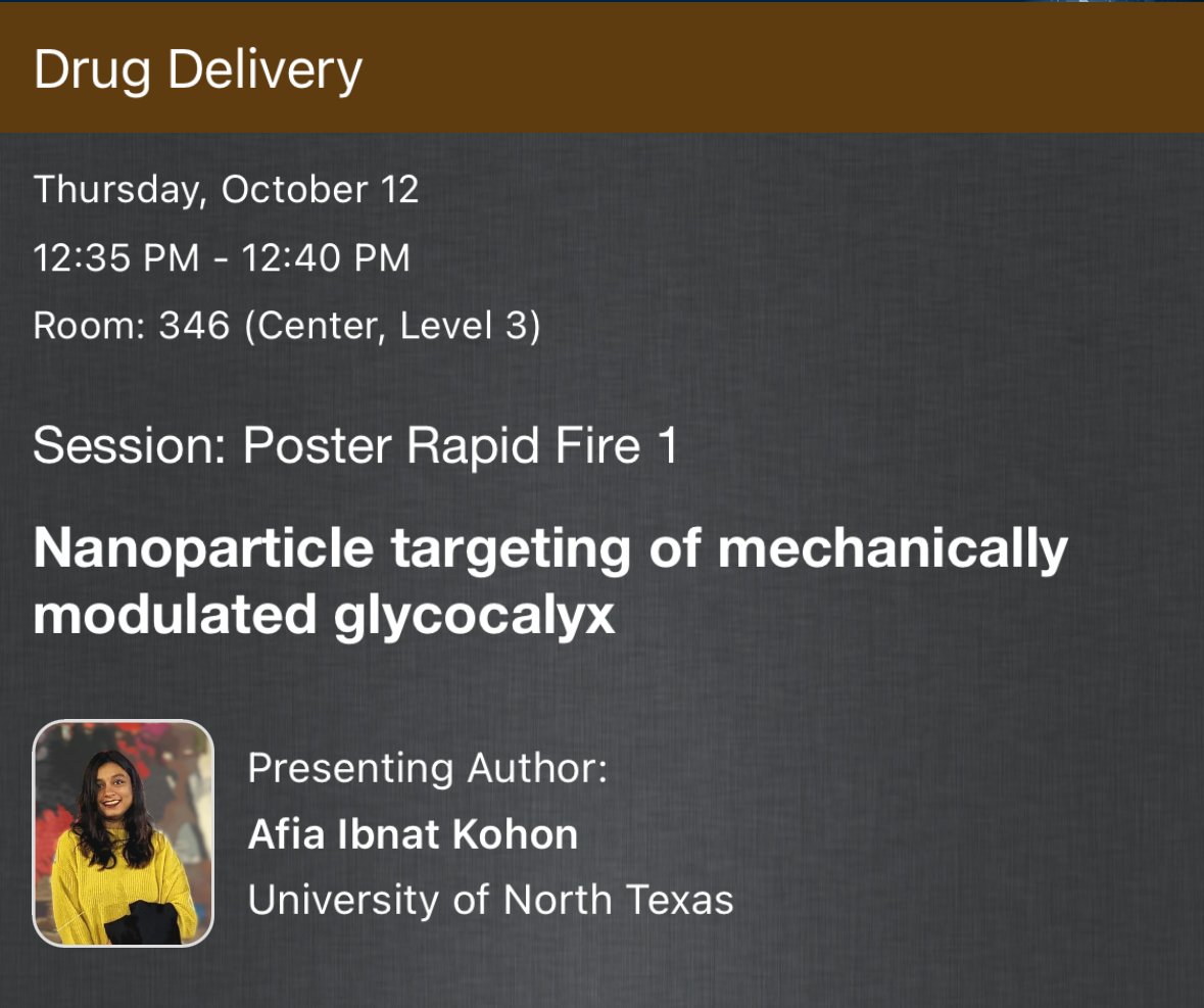Come see my grad student Afia’s rapid fire talk today with a poster tomorrow. #bmes2023