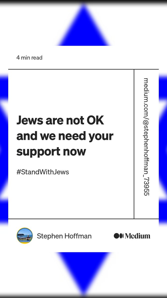 thehoff102's tweet image. #Jews are not OK and we need your support 

Please read this in full and spread it far and wide. 

Me and your #Jewish friends need your support and we need it now.

It's time to choose the right side of history and #StandWithJews. /1
 medium.com/@stephenhoffma…