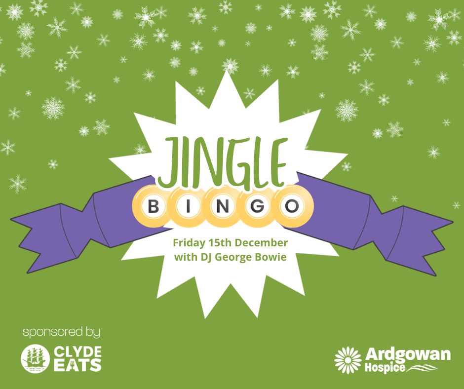 We have just 8 tables remaining for this year's jingle bingo night with @GBXANTHEMS & @mredwardreid !🪩🎅 #inverclyde #gbx ardgowanhospice.org.uk/event/bingo23/