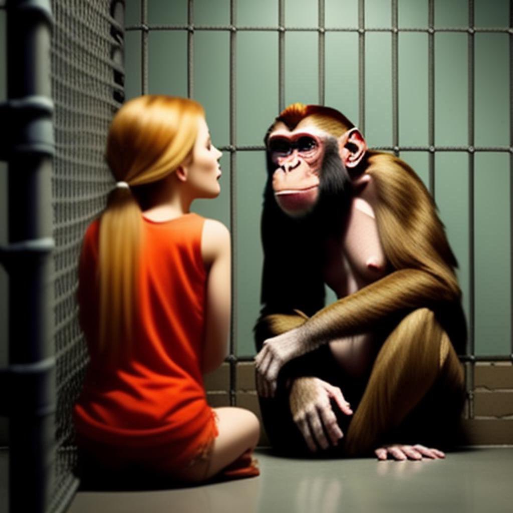 GreaseyBana's tweet image. In this joint 🐒🔒, them guards ain't so bad, at least they be lettin' me hit that for a little fresh air. 🌳😎 #MonkeyBehindBars #DoingTime