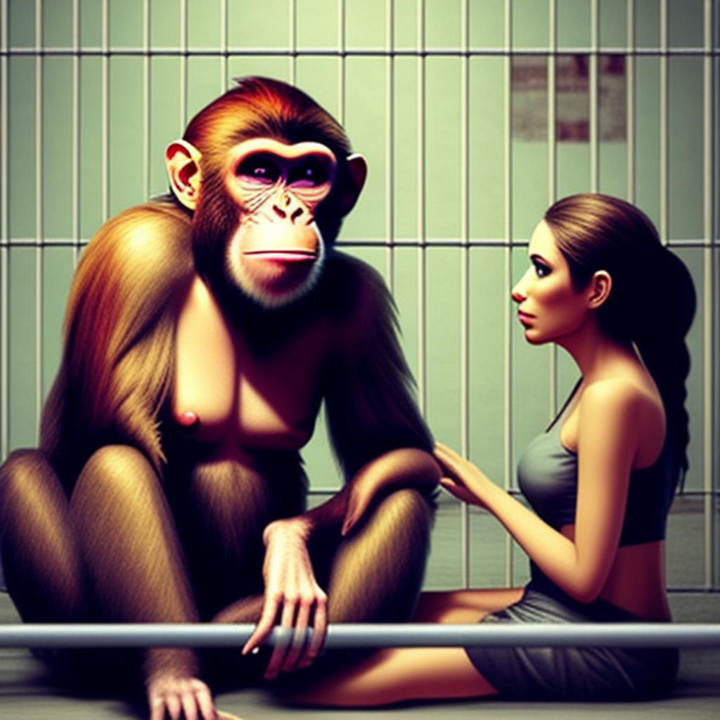 GreaseyBana's tweet image. In this joint 🐒🔒, them guards ain't so bad, at least they be lettin' me hit that for a little fresh air. 🌳😎 #MonkeyBehindBars #DoingTime