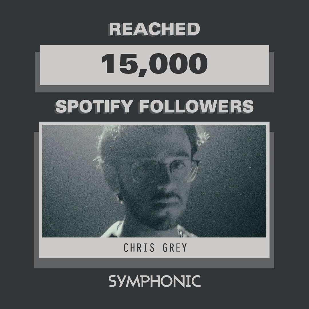 Congrats to @Chris_GreyMusic on reaching 15K followers on @Spotify!