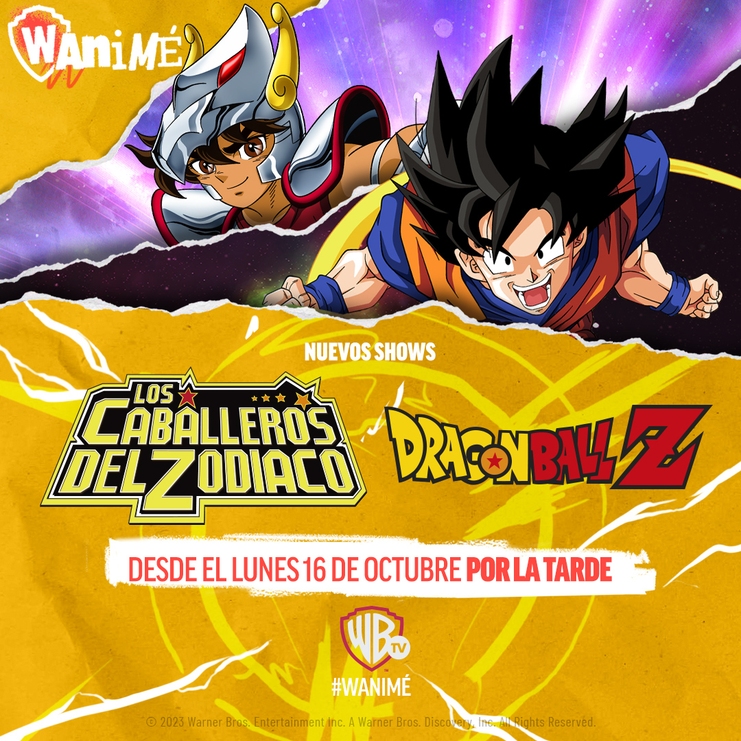 WarnerChannelLA's tweet photo. ¡Nuestro niño interior está muy feliz! #DragonBallZ y #CaballerosdelZodiaco llegan a #Wanimé 🔥 https://t.co/I9B8R79AMx