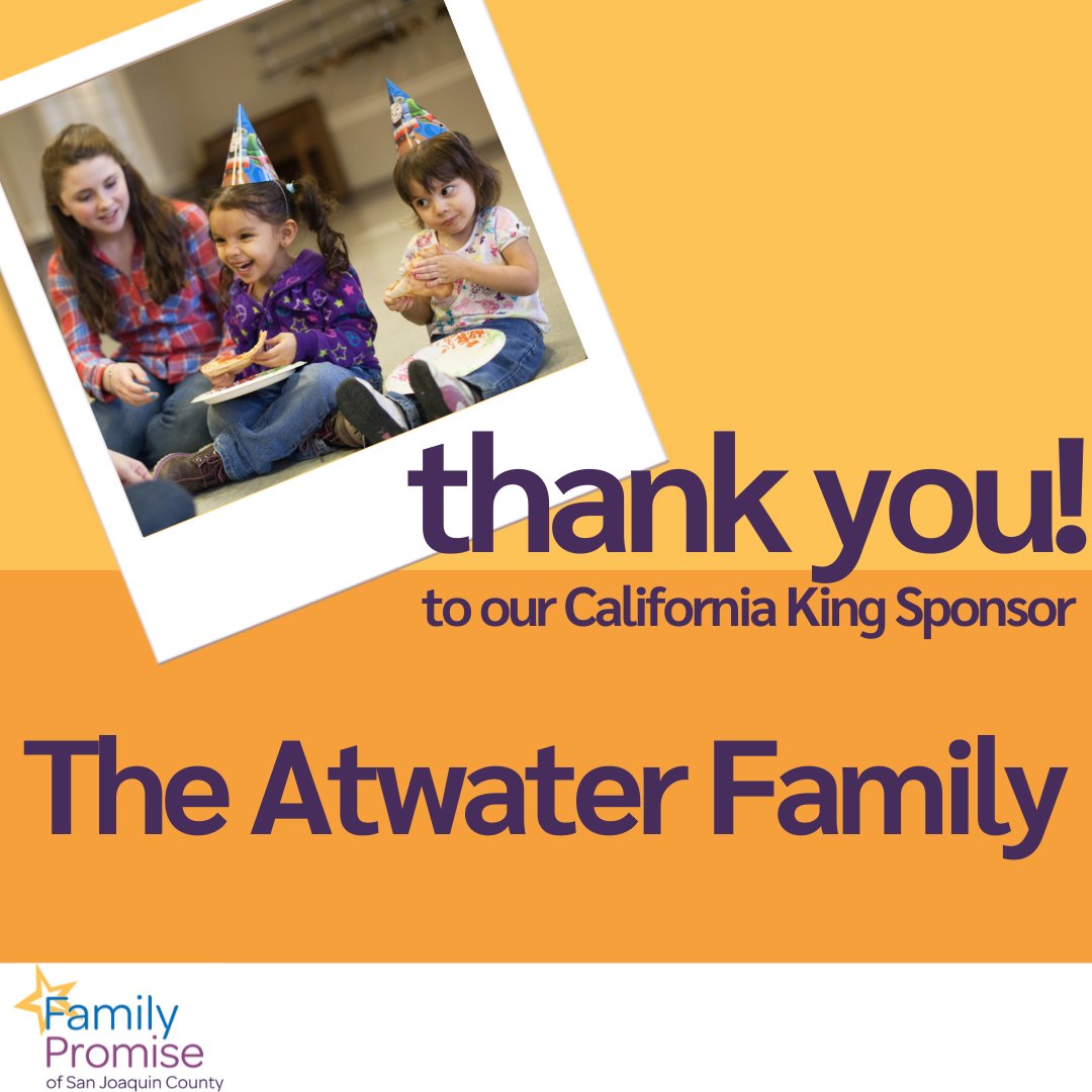 A BIG thank you to The Atwater Family who are sponsoring our Night Without a Bed Campaign at the Family Fun Festival on October 21st from 4pm-7pm!

Please contact Jory@familypromisesjc.org to sponsor/support at any level!

Learn more at:
familypromisesjc.org/nightwithoutab…