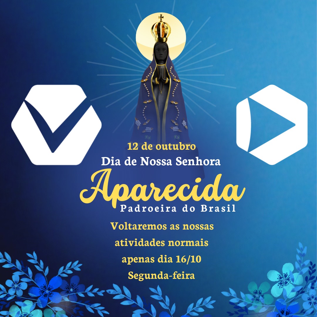 ValidCode_'s tweet image. Em comemoração ao feriado de 12/10, queremos informar que a Validcode Soluções Produtivas estará com suas atividades suspensas até o dia 16/10. Aproveite o período de descanso e nos encontraremos em breve. Desejamos a todos um excelente feriado! 🌞 #Feriado #Validcode