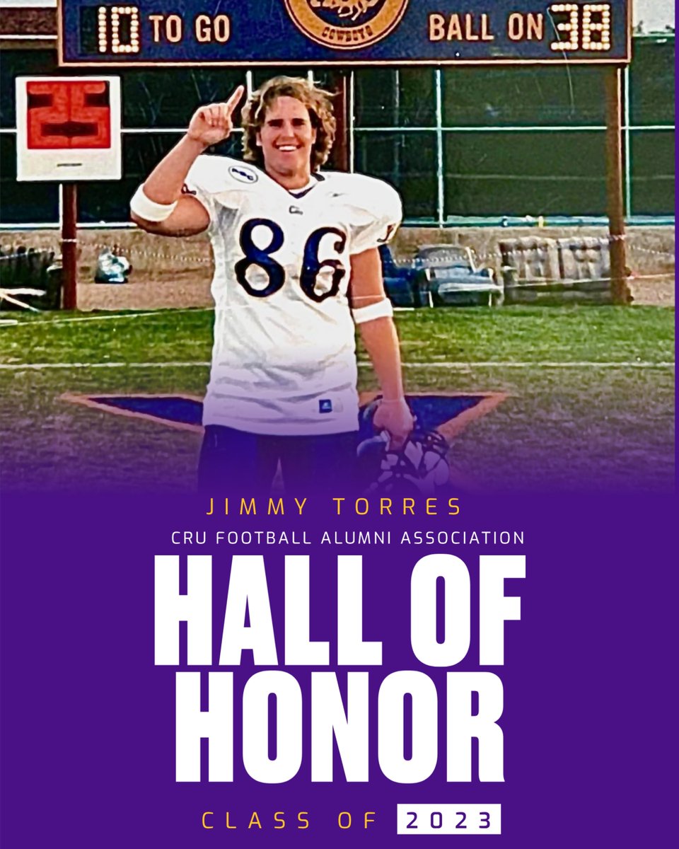 ⭐CRU FOOTBALL ALUMNI ASSOCIATION HALL OF HONOR ⭐ 2⃣0⃣2⃣3⃣ Inductee: Jimmy Torres