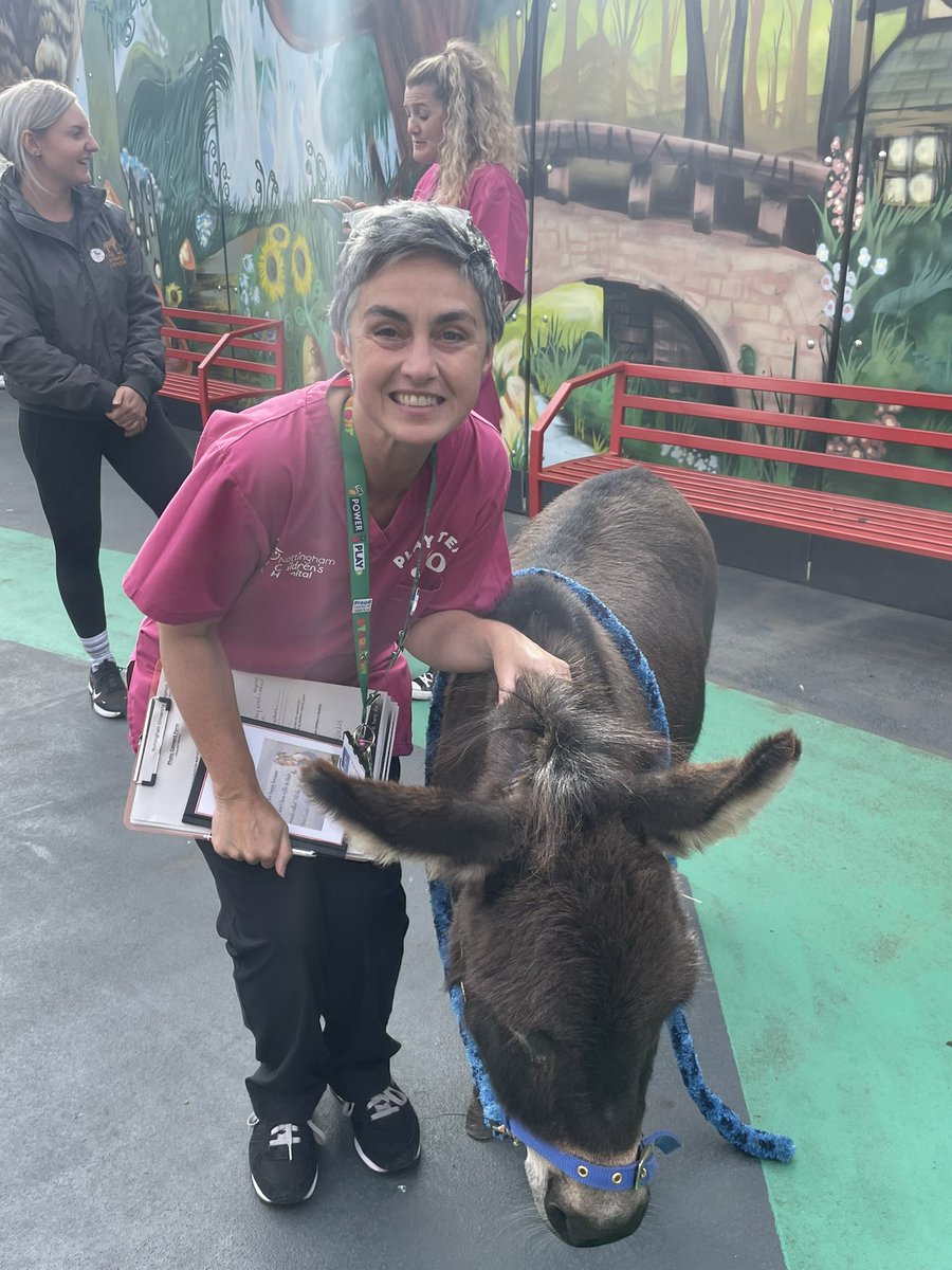 <a href="/nottmchildrens/">Nottingham Children’s Hospital and NNU</a> were so happy to see the visitors today for #PIHW <a href="/nottmhospitals/">Nottingham University Hospitals</a> the <a href="/THEWEEDONKEYCO/">The Wee Donkey Company</a> were adorable providing the patients with some normality to their day in hospital especially for the long term patients who haven’t been outside for a while <a href="/nahpsofficial/">Society of Health Play Specialists</a>