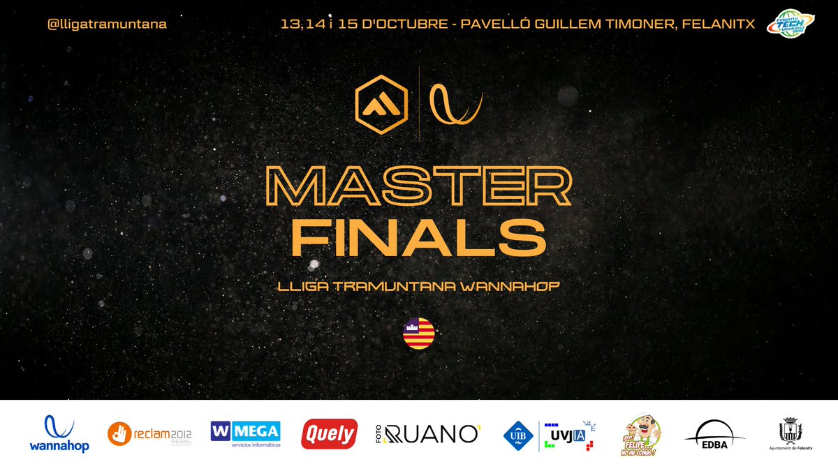 JDenisGM's tweet image. Recuerdo que MAÑANA empiezan las MASTER FINALS de @LligaTramuntana y las podréis seguir en su canal de Twitch o en directo en la Mallorca Tech Weekend! 
#FreeLligaTramuntana #techweekend