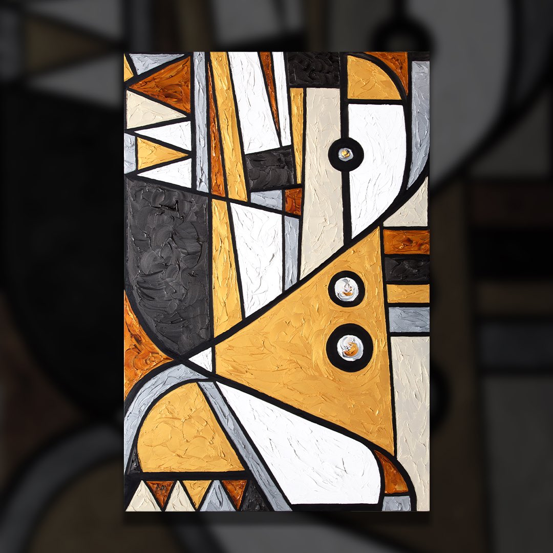 The Glimmering, 2014 | by JD Miller. 3-Dimensional Oil on Canvas.

In this artwork, @jdmillerart's masterful brushwork transcends the canvas, creating a neutral and ethereal dimension.

Inspired by the geometric composition and luminosity of stained glass.