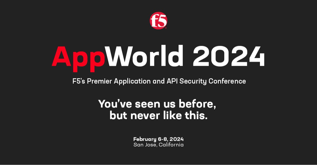My fellow F5ers are pulling out all the stops at AppWorld 2024! You won’t want to miss the hands-on demos of our new products, presentations by F5 execs, and opportunities to connect with your industry peers. bit.ly/3FdwAZd
