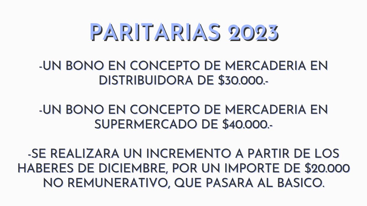 Se aprueba la propuesta del ejecutivo con la mayoría de los votantes presentes.

Queda escrito el compromiso entre las partes para reunirse la ultima semana del corriente mes y resolver algún incremento para noviembre.

Gracias a todos los afiliados que estuvieron presente!