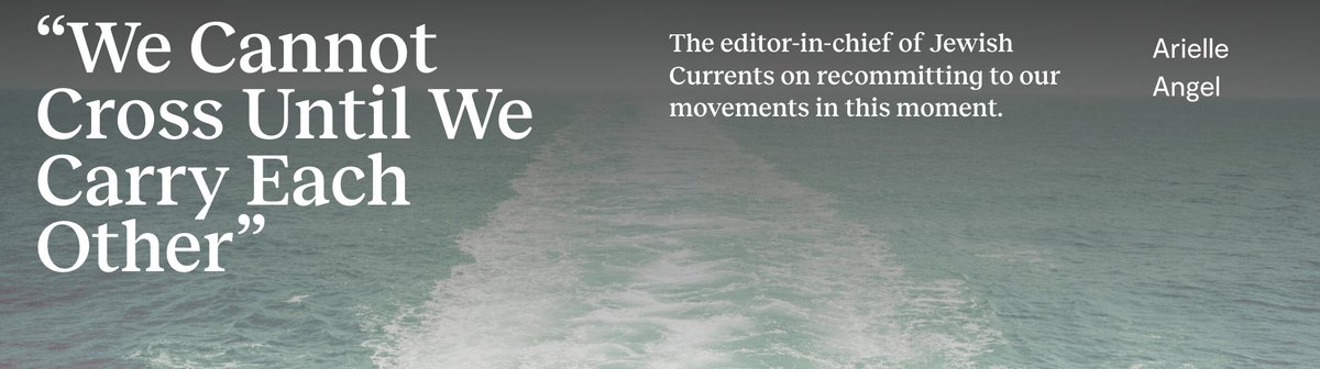 I tried to say something. I know it is not equal to this moment, but it's the best I have. jewishcurrents.org/we-cannot-cros…