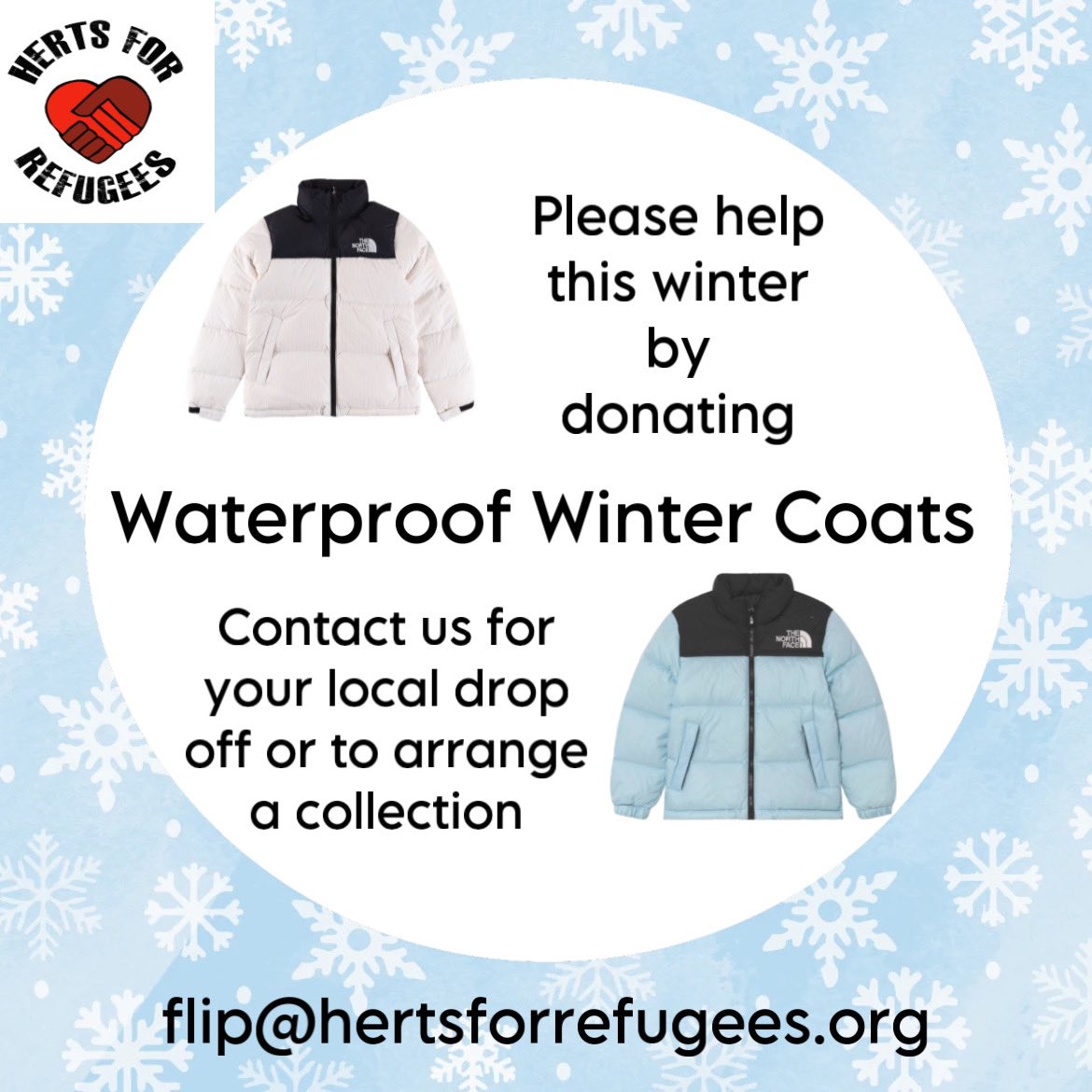 herts_refugees's tweet photo. Please help us keep refugees warm and dry this winter ❄️ https://t.co/DIbiZymWRn