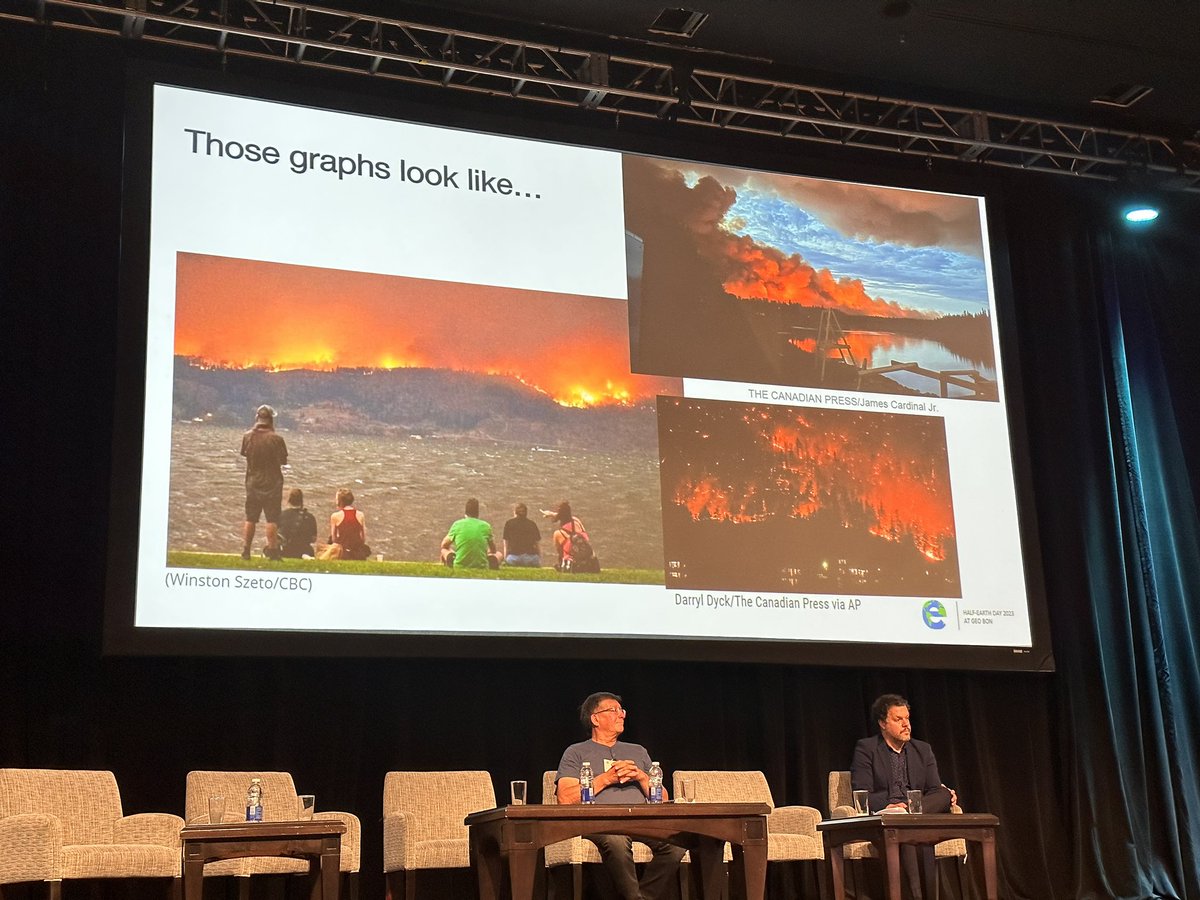 @EOWilsonFndtn @Dolphin_Project @RacingXtinction “We’re living in this dystopian landscape and we’re getting increasingly accustomed to it.” 🔴 Live now: #HalfEarthDay panel on forest fires and their effects on #biodiversity, people and health with @luketkelly @eliotmcintire & Sam Hunter #GEOBONconf2023
