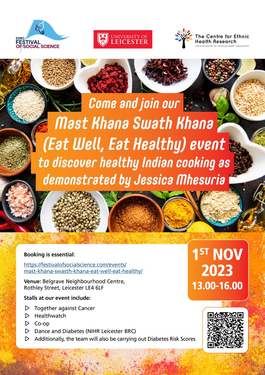 Centre for Ethnic Health Research (@ethnichealthres) on Twitter photo The countdown is on! Only a fortnight to go until our free interactive health event at Belgrave Neighbourhood Centre.
All the details you need are right here ⏬ <a href="/uniofleicester/">University of Leicester</a> The countdown is on! Only a fortnight to go until our free interactive health event at Belgrave Neighbourhood Centre.
All the details you need are right here ⏬ <a href="/uniofleicester/">University of Leicester</a>
