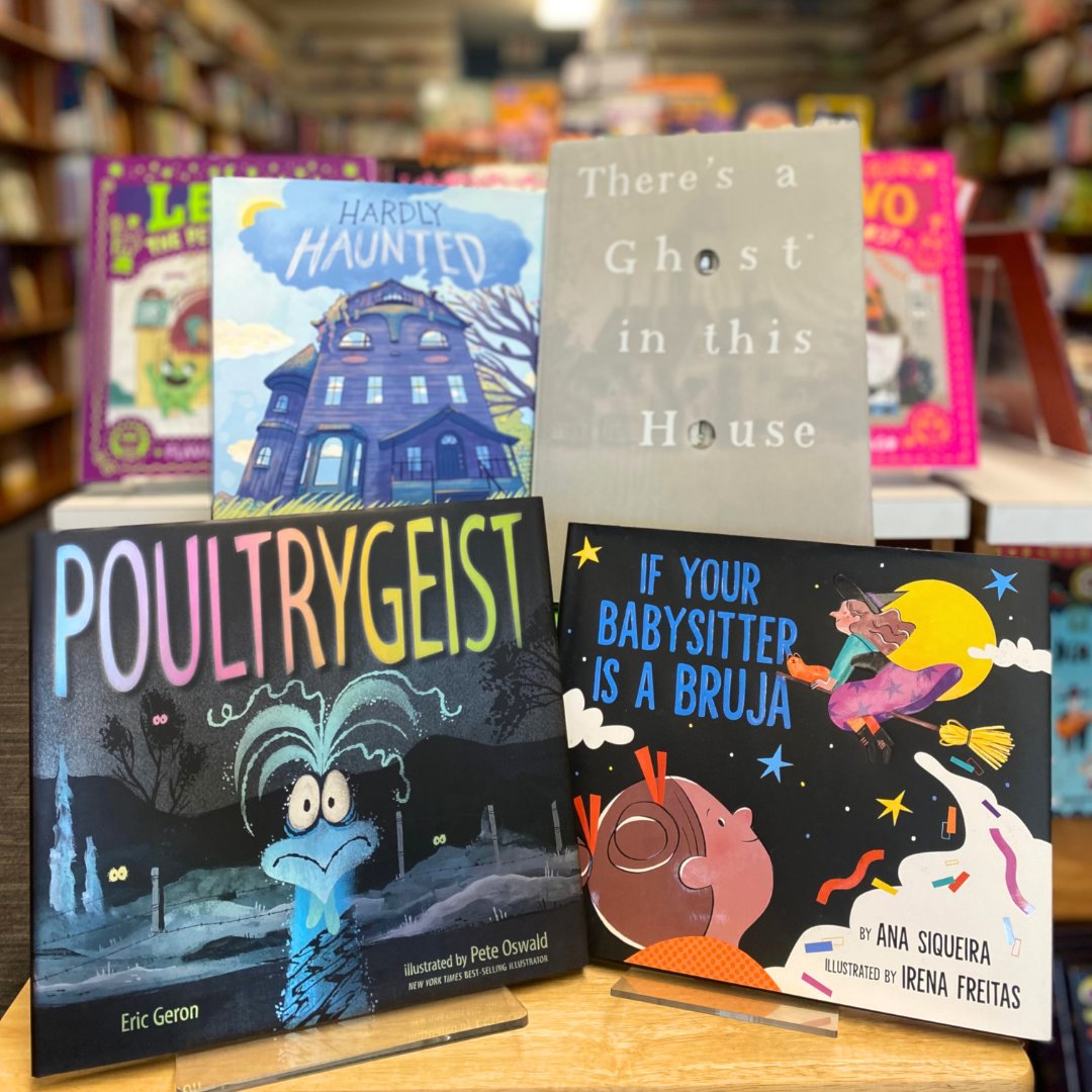 Halloween is getting closer! Get into the Halloween spirit with these spooky picture books. Witches, Ghosts, Vampires, and yes, even a Poultrygeist are just a few of the creepy creatures you can find in these books. Come find these books and more in store or at the link in bio!⁠