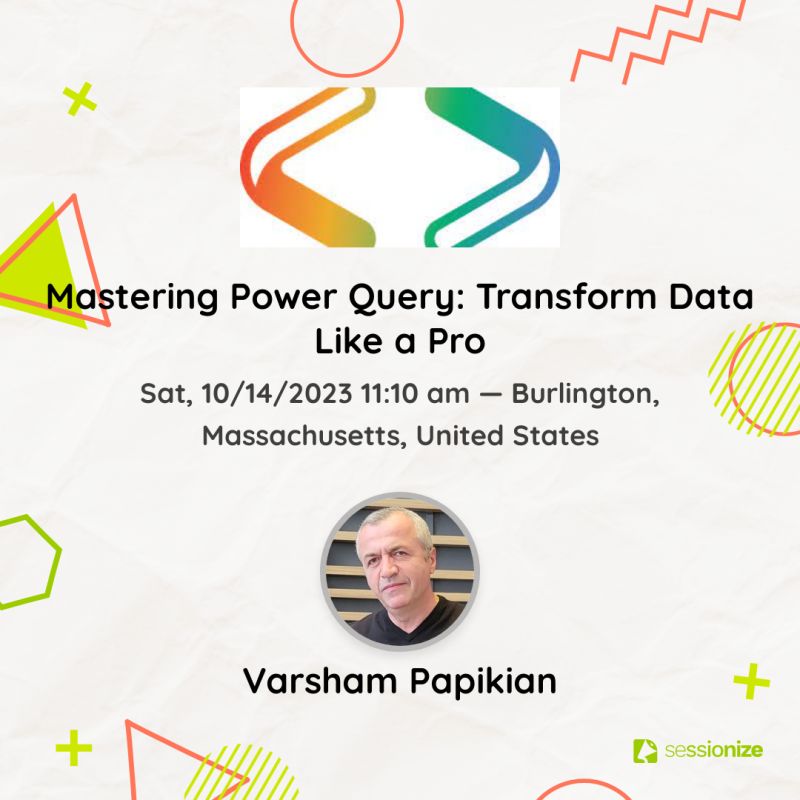 I hope you have registered for SQLSaturday Boston 2023 @SQLSatBoston:
sqlsaturday.com/2023-10-14-sql…
Many great topics and excellent speakers! 
I am speaking too - my session is 'Mastering Power Query: Transform Data Like a Pro'. 
Hope to see you there!
#sqlsaturday #sqlsatBoston