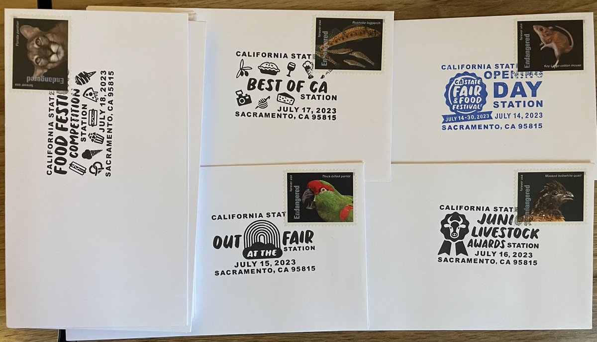 Sorry for not posting a video in a couple months, I’m currently on paternity leave. I did want to show off this set of 17(!) pictorial postmarks from the California State Fair - one for each day.