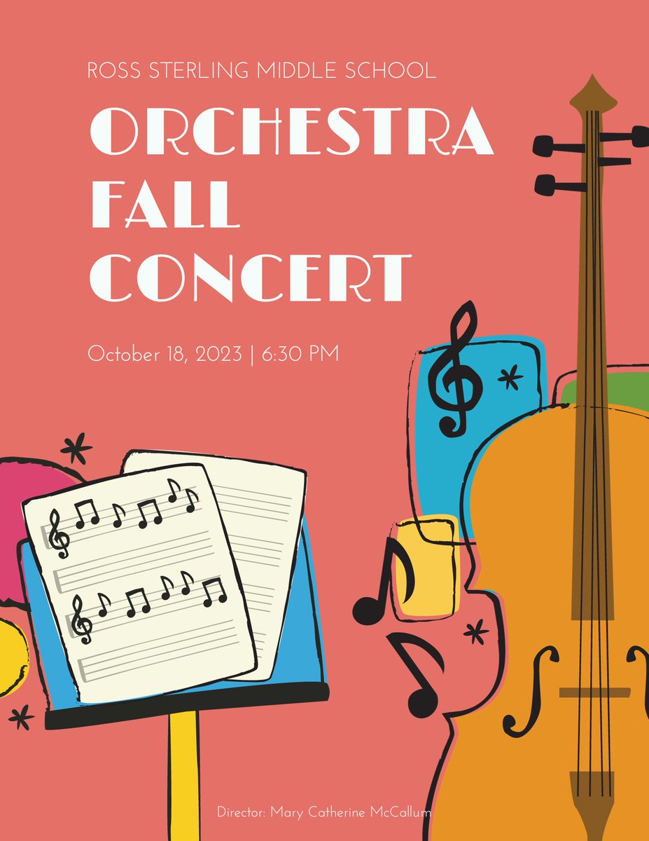 Add it to your calendar: next Wednesday, October 18th at 6:30pm in the RSMS Cafeteria will be our first concert of the year!

<a href="/HumbleISD_SMS/">Ross Sterling MS</a> #ProudBearcat