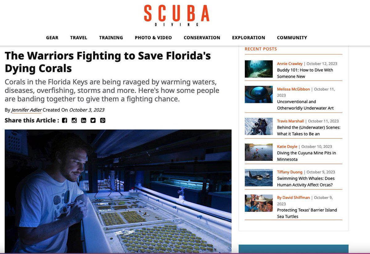 Thanks for getting my good side @jadlerphoto! In all seriousness, it is incredibly cool to be featured in this @scubadivingmag article alongside some of the giants in our field. I am only one of the many warriors that make up our @rescueareef team though! scubadiving.com/warriors-fight…