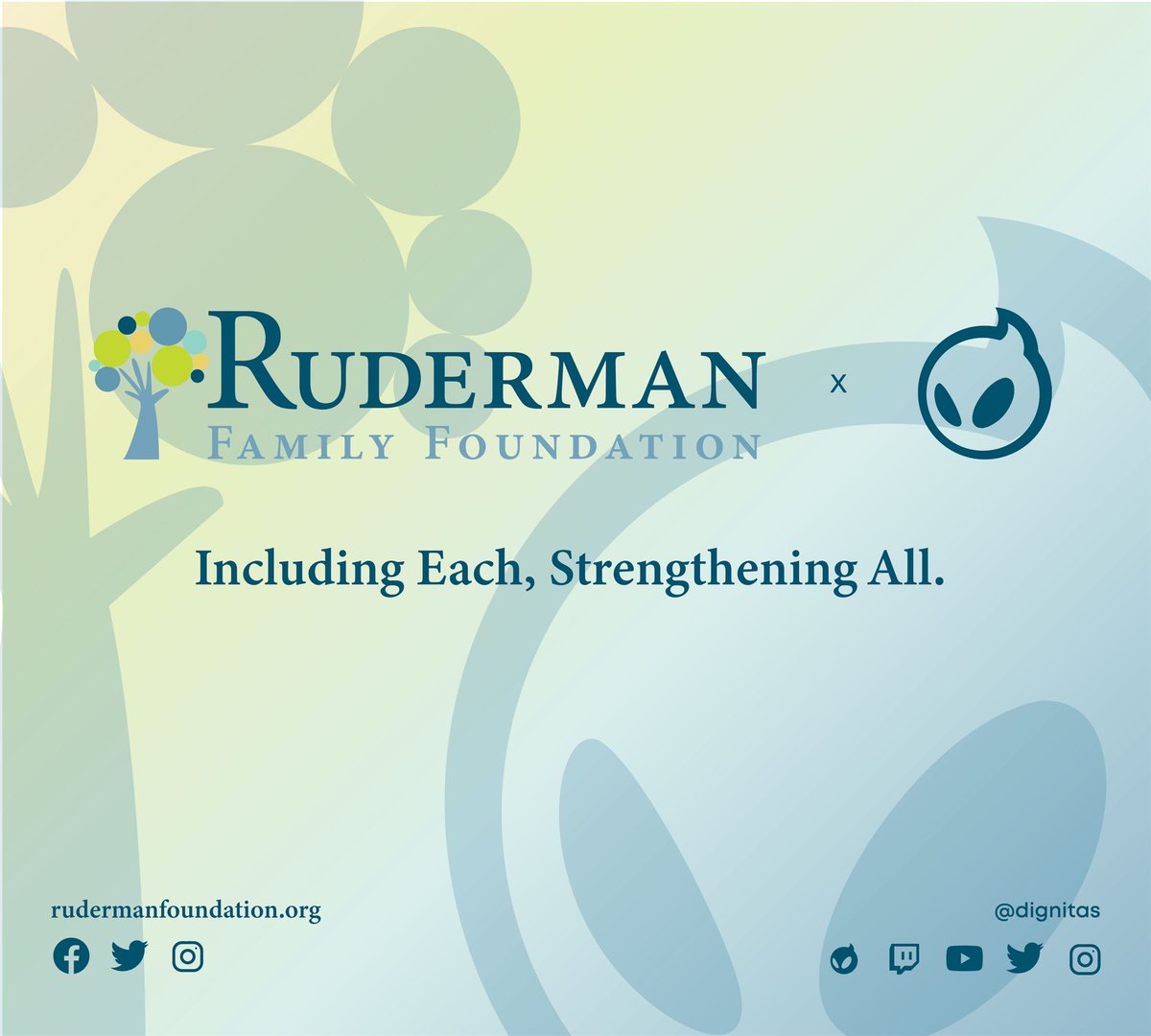 We’re excited to partner with The Ruderman Family Foundation! Mental health matters. Including each, strengthening all. #DIGxRuderman | #MentalHealth