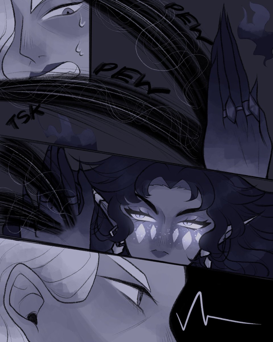 _kittymochi_'s tweet photo. i drew a scene from my dnd campaign where kai got to go berserk in a fight

read left to right [1/2]

#DnDcharacter #oc #dndoc #ocart https://t.co/rBg8iKifJG