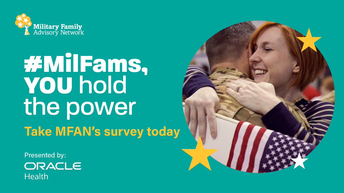 Do you have opinions on military life? Is your #militaryfamily affected by topics like employment, housing, childcare, and food security?

Share your experience with @mil_fanet in the 2023 #MFANSurvey: milfanet.org/survey