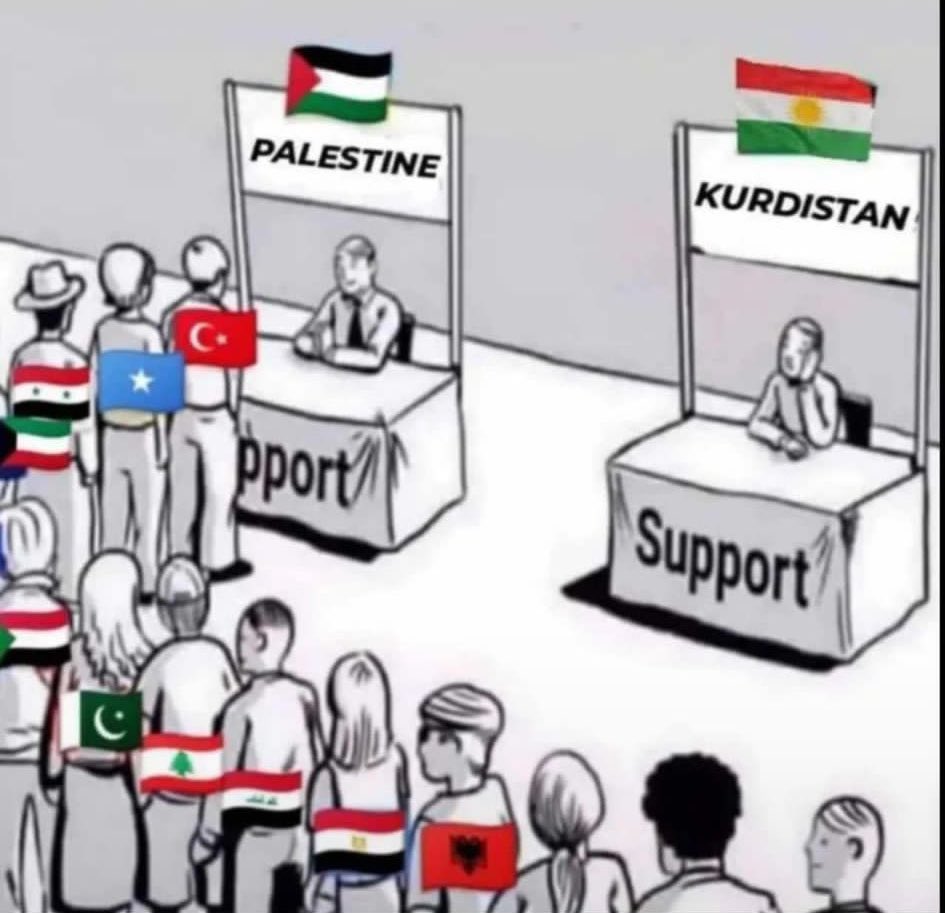 I want to see a line going out the door and around the block for an independent #Kurdistan led by Palestine independence warriors Turkey, Iran, Iraq, Syria at the front of the line.