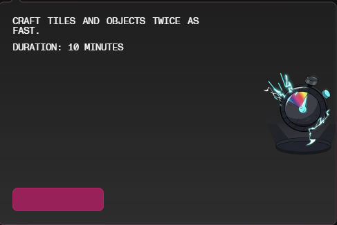 Yuga need to work on consistency of terminology in their games. It's a pet peeve of mine.

Missions: "Crafting" an item actually means "Build" the item.

Powerup: "Crafting" an item means hitting the Craft button. Doesn't affect Build time.