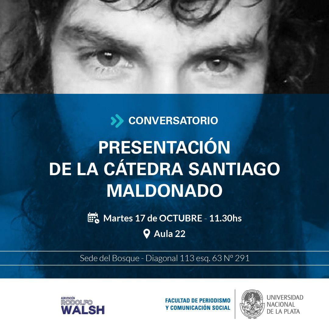 vikingomaldo's tweet photo. El 17 de octubre de 2017 hicieron aparecer su cuerpo en un lugar 3 veces rastrillado. Ante el negacionismo y la impunidad,  Presentamos la Cátedra Santiago Maldonado en la @PeriodismoUNLP para seguir exigiendo Memoria Verdad y Justicia.
#JusticiaaPorSantiagoMaldonado https://t.co/uTJjdNRFPl